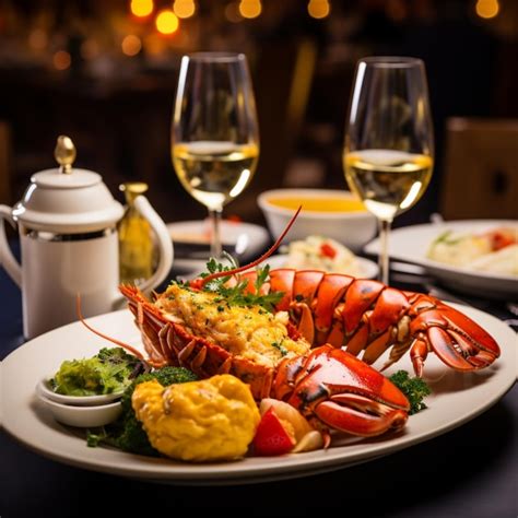 Foto de una langosta ya preparada y servida en un plato elegante