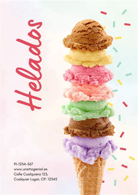 plantilla de diseño para cartel de helados nuevos