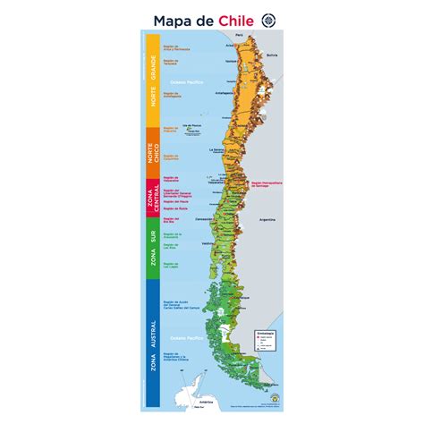 Mapa de Chile mostrando las áreas de captura de las especies de camarones sergéstidos mencionadas.
