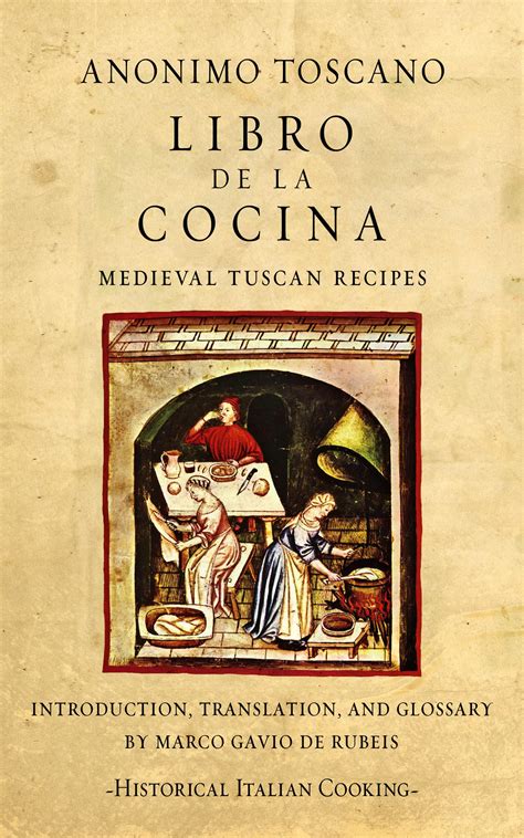 Grabado antiguo de un libro de cocina medieval