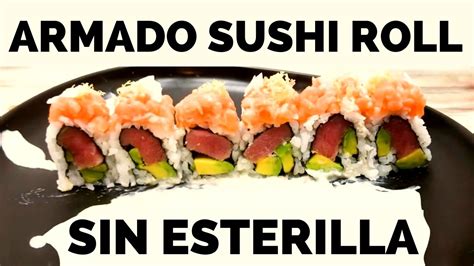 Esquema detallado de cómo rellenar y enrollar sushi con esterilla