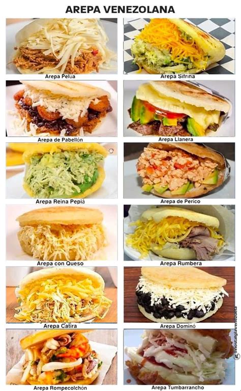Infografía comparativa de arepas colombianas y venezolanas