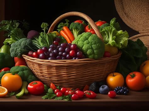 Foto de una canasta llena de verduras frescas y coloridas.
