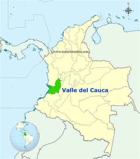 Mapa de Colombia resaltando Antioquia y Valle del Cauca