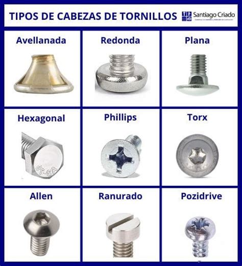 Infografía: Tipos de cabezas de tornillos autoperforantes y sus usos