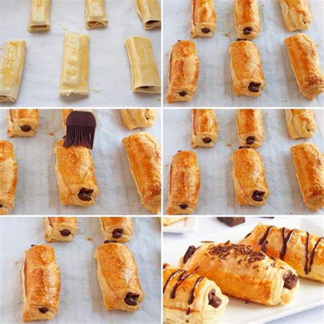 Foto de varias napolitanas de chocolate recién horneadas con el chocolate derretido