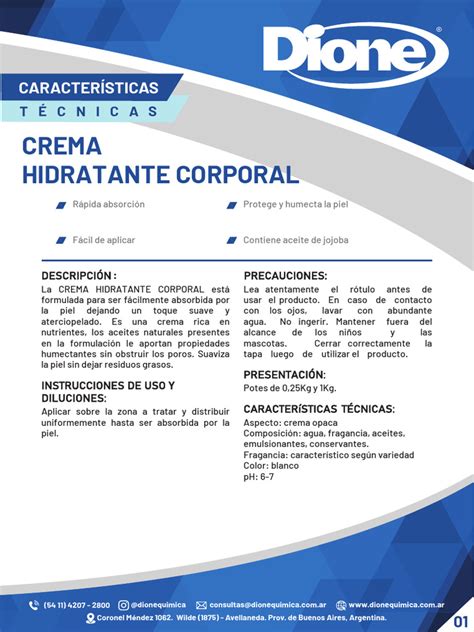 Esquema de los ingredientes principales de una crema hidratante y sus funciones