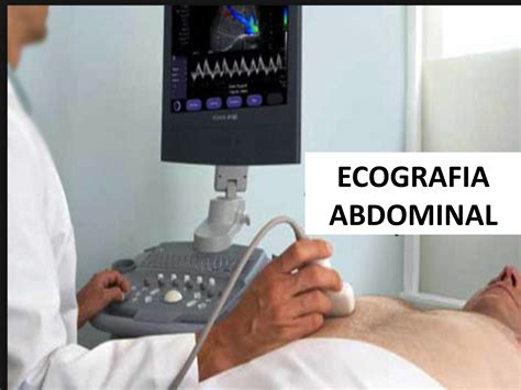 Representación de la realización de una ecografía abdominal