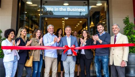 Fotografía antigua de la inauguración de un establecimiento de productos Sol, con la familia fundadora