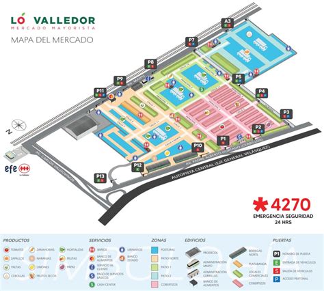 Vista aérea o mapa del Mercado Mayorista Lo Valledor