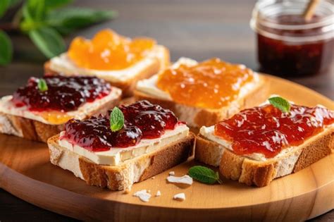 Mermelada de naranja en tostadas con mantequilla