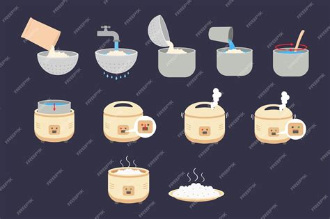 Infografía detallada mostrando los pasos para cocinar arroz para onigiri