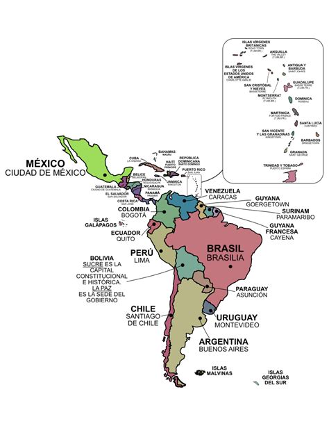 mapa de Latinoamérica con diferentes términos para 