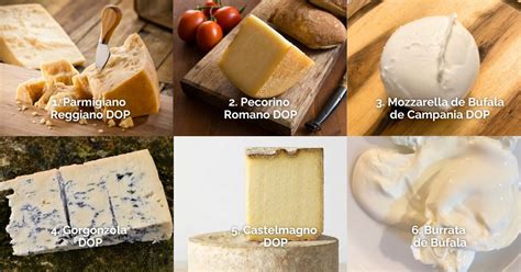infografía comparativa de quesos italianos frescos
