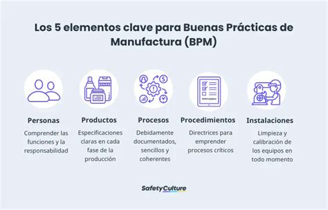 Diagrama de flujo de las etapas clave de las Buenas Prácticas de Manufactura (BPM)
