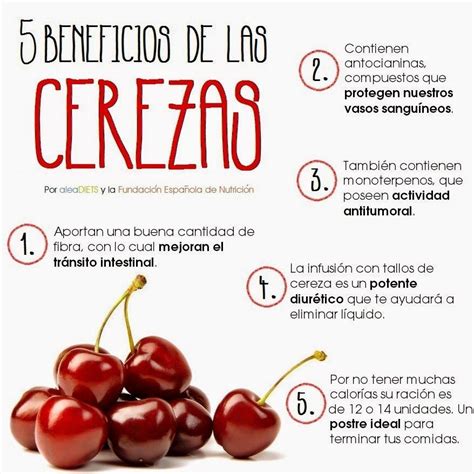 Infografía sobre los beneficios para la salud de las cerezas