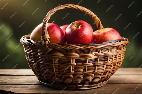 Foto de manzanas frescas en una canasta