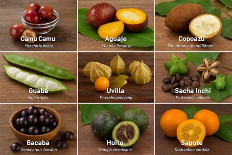 Variedad de frutas amazónicas bolivianas