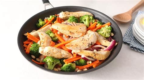 Pollo cociéndose con sofrito y vegetales