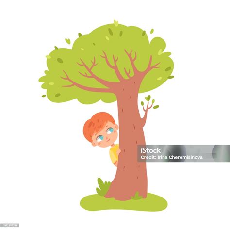 Ilustración de un joven enamorado espiando a su prima bajo un árbol