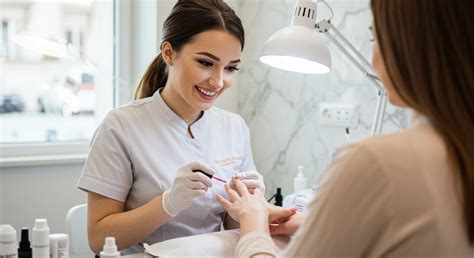 Imagen de una manicurista empujando las cutículas con un palito de naranjo