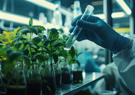 El Dr. Francisco Aragão junto a otros cultivos transgénicos: una lechuga biofortificada con folato y plantas de ricino con semillas libres de ricina