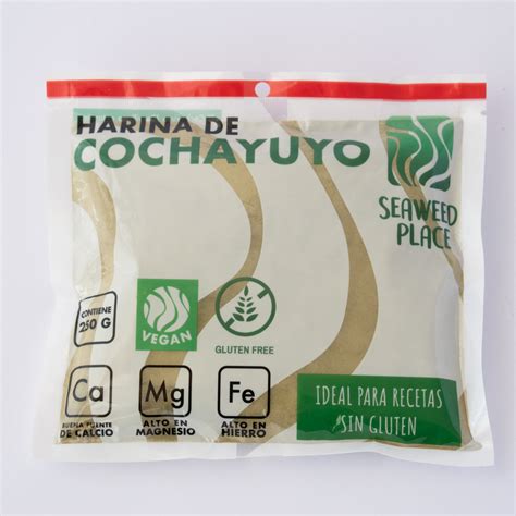 Foto de harina de cochayuyo en un recipiente o empaque