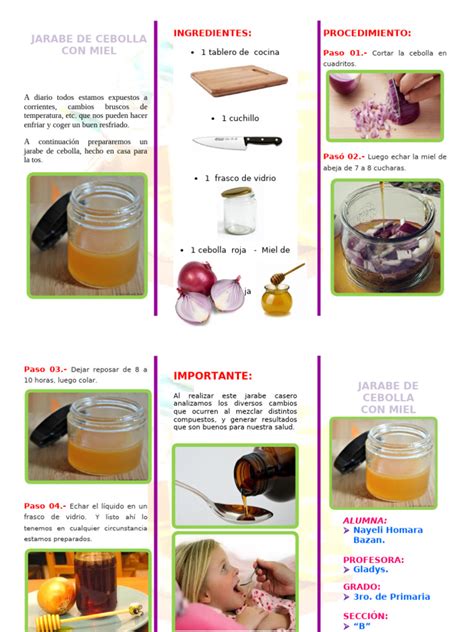 Infografía: Pasos sencillos para preparar jarabe casero de cebolla y miel