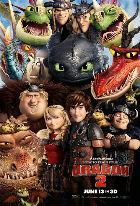 Póster promocional o imagen de los personajes principales, Hipo y Desdentao, en el Mundo Oculto.