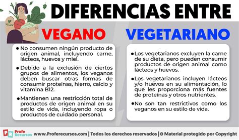 Esquema comparativo de dietas vegana y vegetariana mostrando diferencias en grupos de alimentos