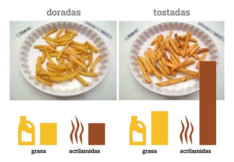 Infografía comparativa: perfil nutricional y niveles de acrilamida en empanadas fritas vs. horneadas.