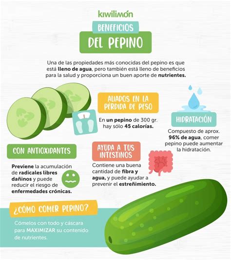 Infografía nutricional sobre los beneficios del pepino y sus vitaminas
