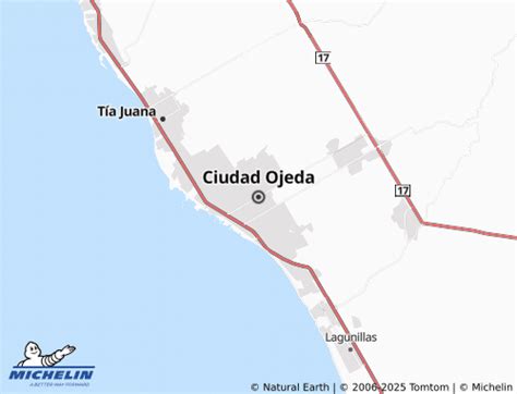 Mapa esquemático de Ciudad Ojeda mostrando ubicaciones generales de restaurantes