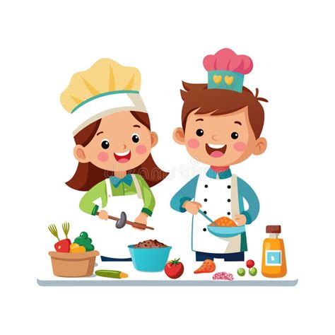 Ilustración de hadas de frutas preparando postres coloridos para niños.