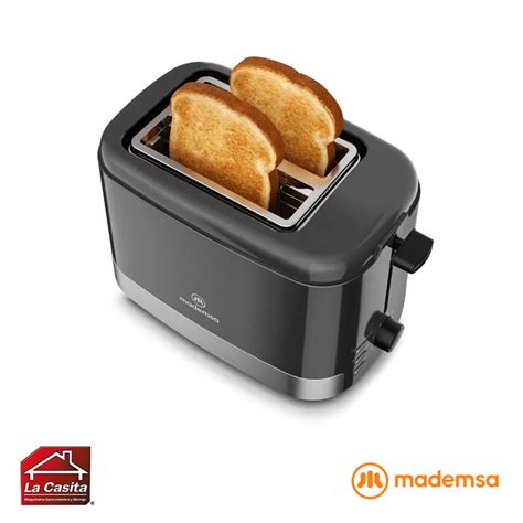 Esquema de un tostador eléctrico con sus componentes internos y el pan tostándose.