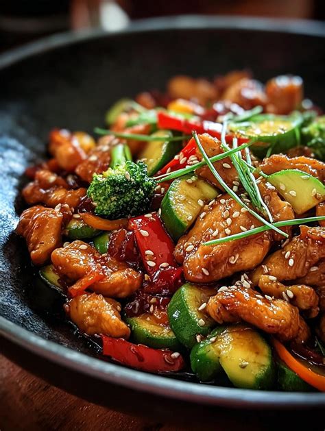 Tiras de pollo dorándose en un wok