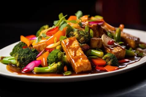 Primer plano de verduras crujientes en un salteado