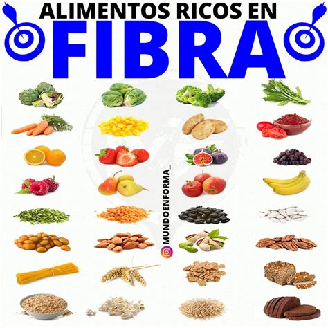 Variedad de frutas y verduras frescas ricas en fibra