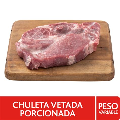 Esquema de porciones de chuleta vetada según el peso