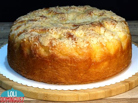 Primer plano del Pastel Alemán de Mantequilla con cobertura crujiente