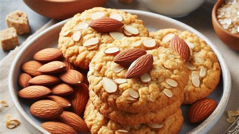 Galletas de avena y almendra sin gluten en bandeja de horno