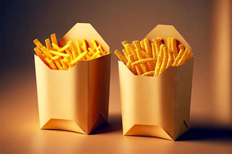 Ilustración de papas fritas recién hechas, doradas y crujientes, servidas en un cono de papel.