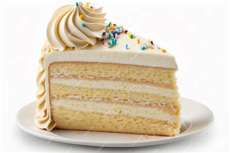 Rebanada de pastel de banana y miel con una capa de merengue