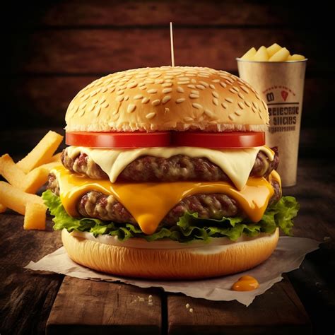 Hamburguesa vegetariana servida con patatas fritas, lechuga, tomate y diferentes salsas