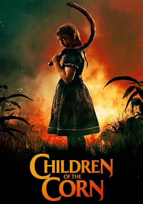 Póster de la película Los Chicos del Maíz con niños en el maizal