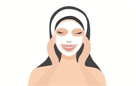 Ilustración de una persona aplicando una mascarilla facial