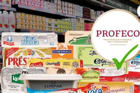 Logo de Profeco junto a imágenes de las mantequillas recomendadas