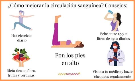 Infografía con 10 consejos para mejorar la circulación sanguínea en las piernas.