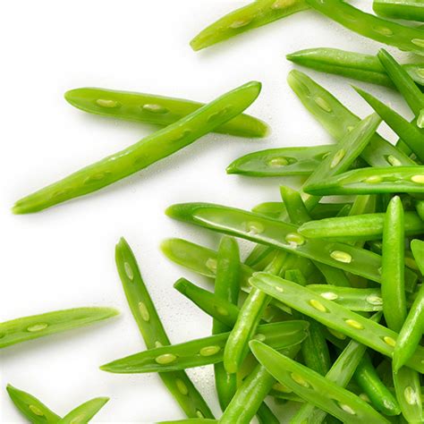 Infografía mostrando los diferentes tipos de corte de porotos verdes (extra fino, normal, francés) y sus usos recomendados