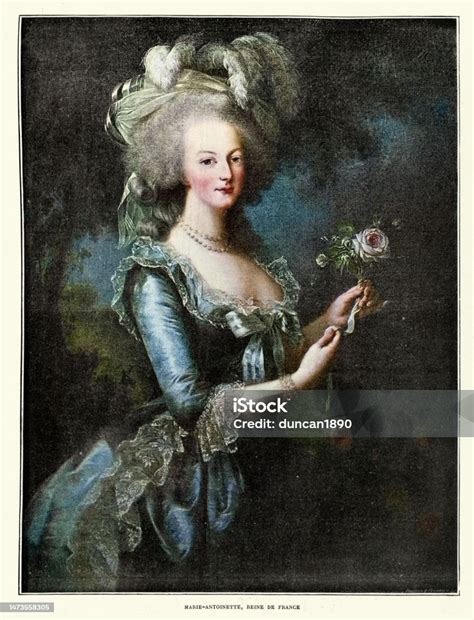 Retrato de María Antonieta, reina de Francia, con una leyenda que desmiente el origen del refrán